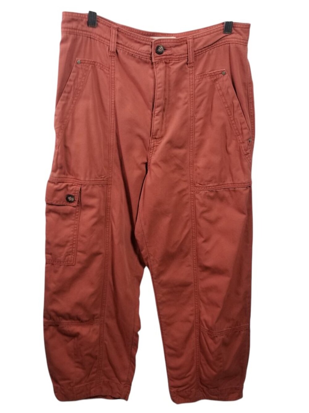 By Anthropologie Carson Utility Barrel Leg Cargo Dark Coral Women's Pants Sz 10
